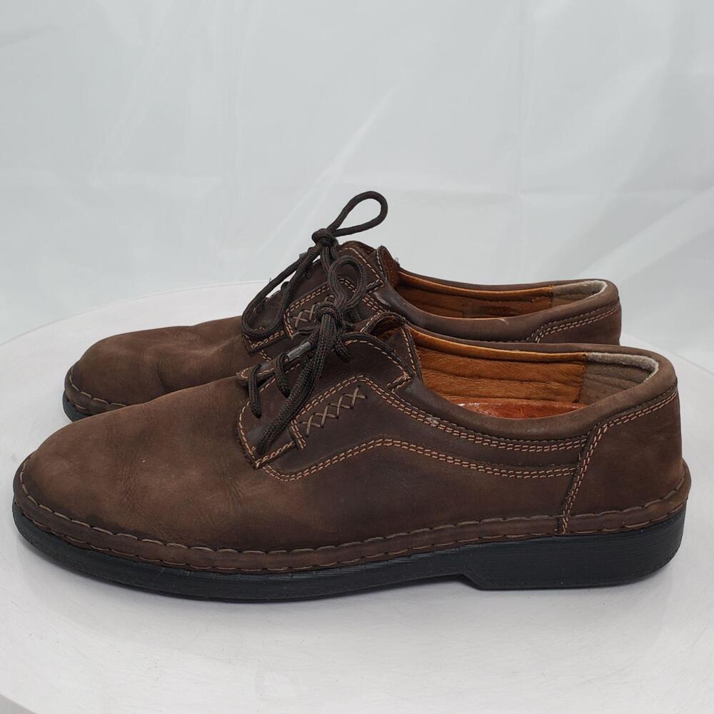 Josef Seibel Air Massage Shoes Men 10.5 Brown Nubuck Comfort Walking Sneakers